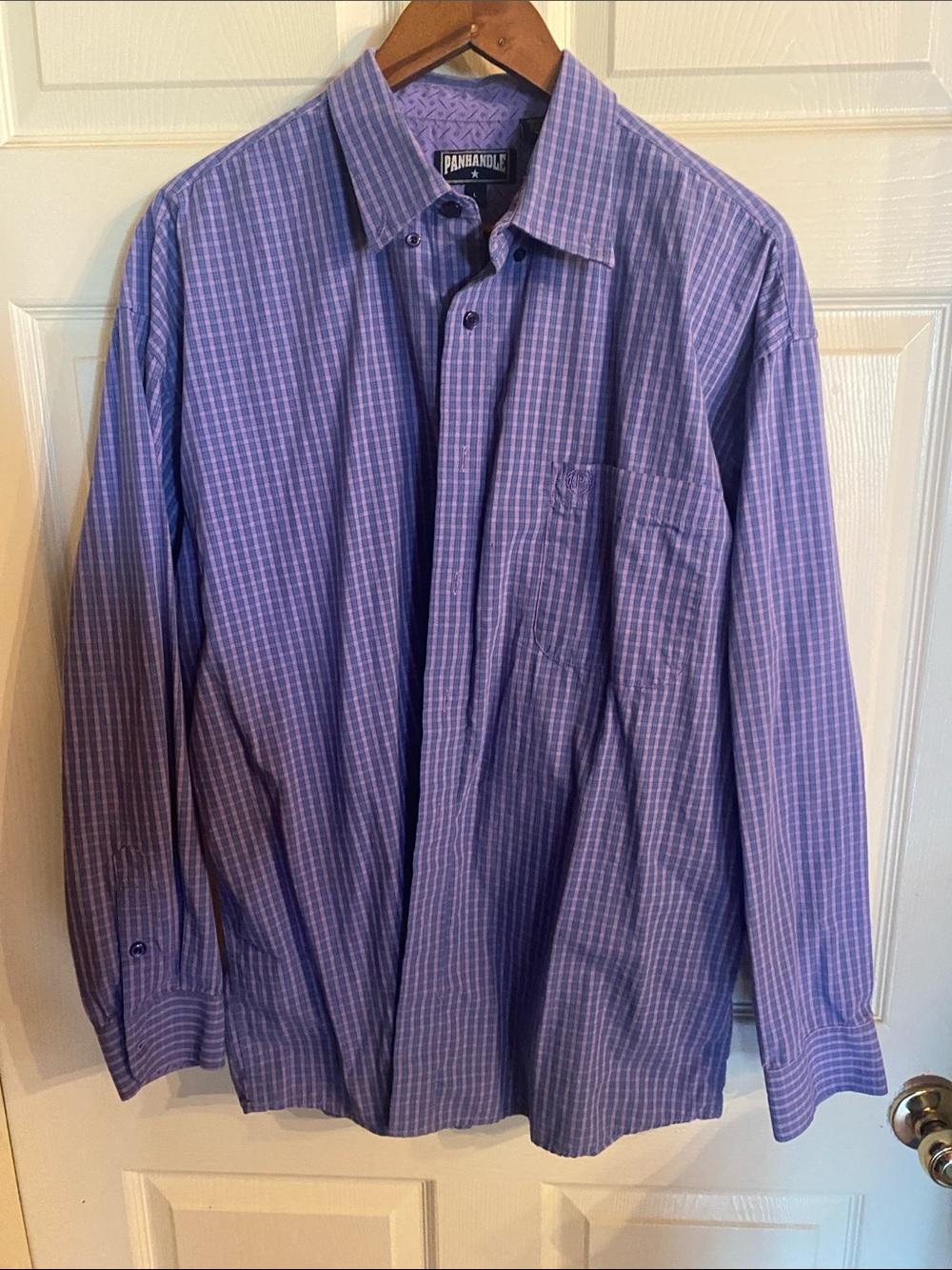 Panhandle Slim Men's Lavender-Purple Check Button-Down Shirt